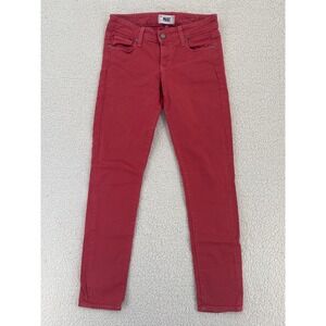 PAIGE Skyline Ankle Peg Red Jeans Women's Size 25 Cotton Blend